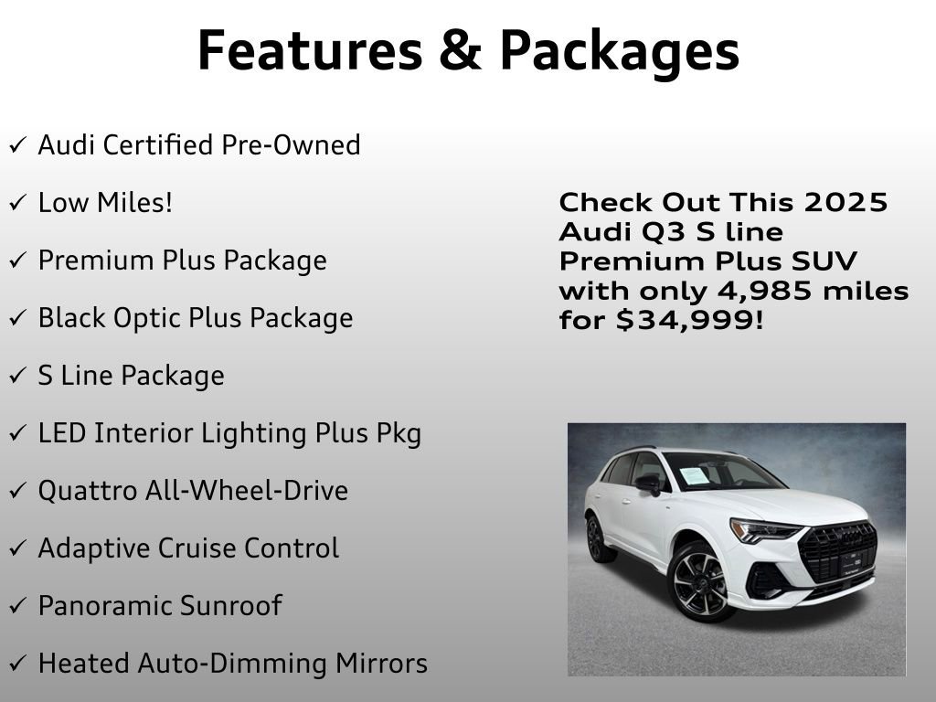 Certified 2025 Audi Q3 2.0T Premium Plus w/ Premium Plus Package AWD/4WD image 4