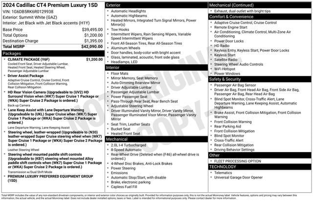 Certified 2024 Cadillac CT4 Premium Luxury w/ Climate Package RWD image 35