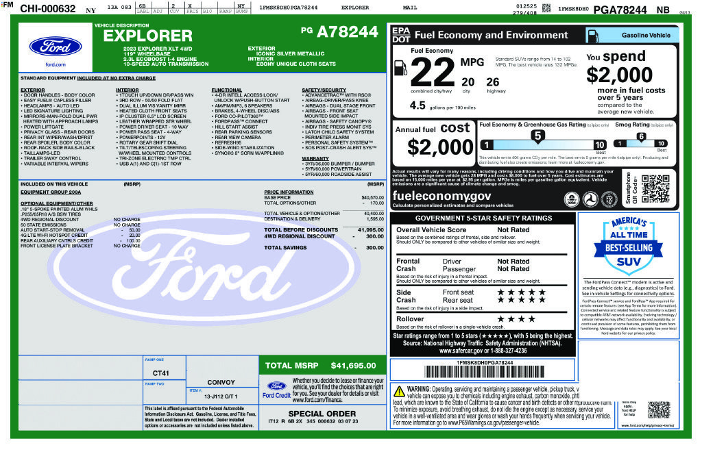 Used 2023 Ford Explorer XLT AWD/4WD image 46