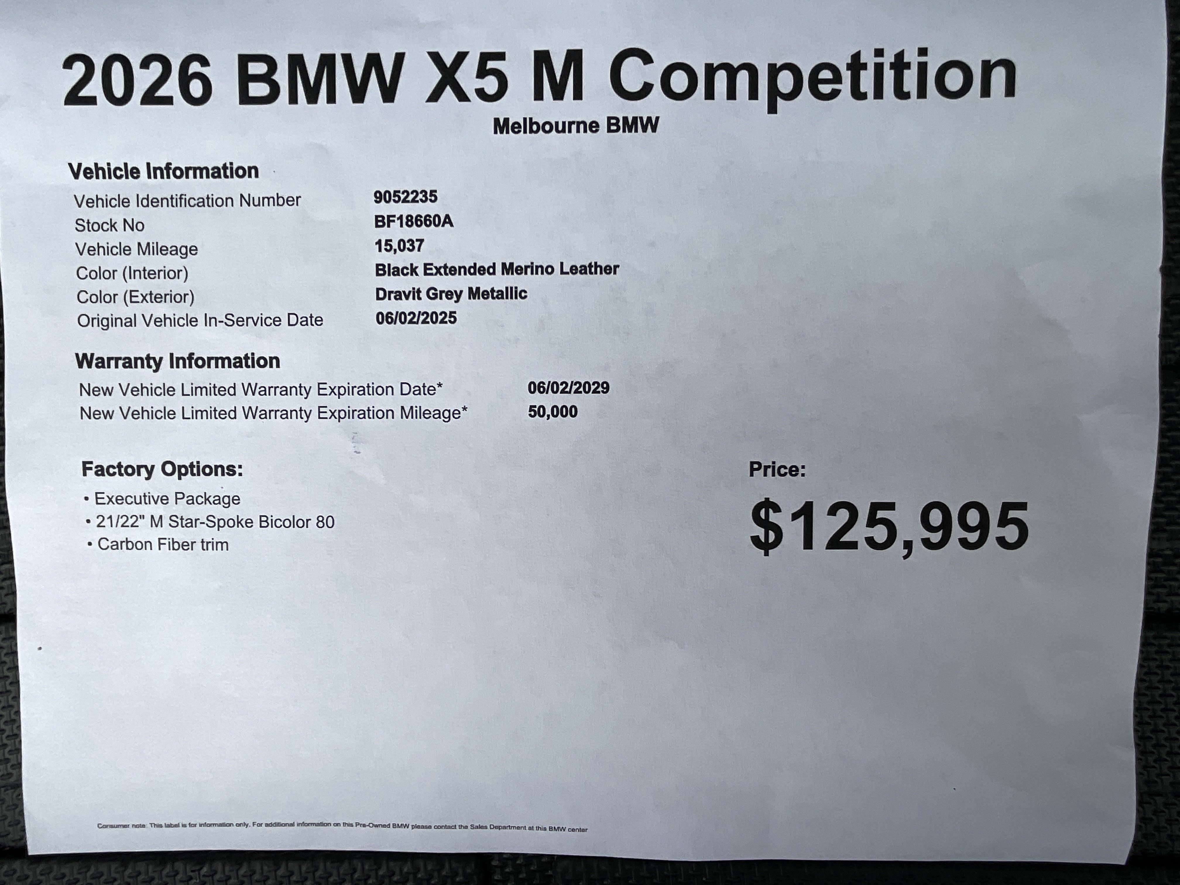 Used 2026 BMW X5 M Competition image 38