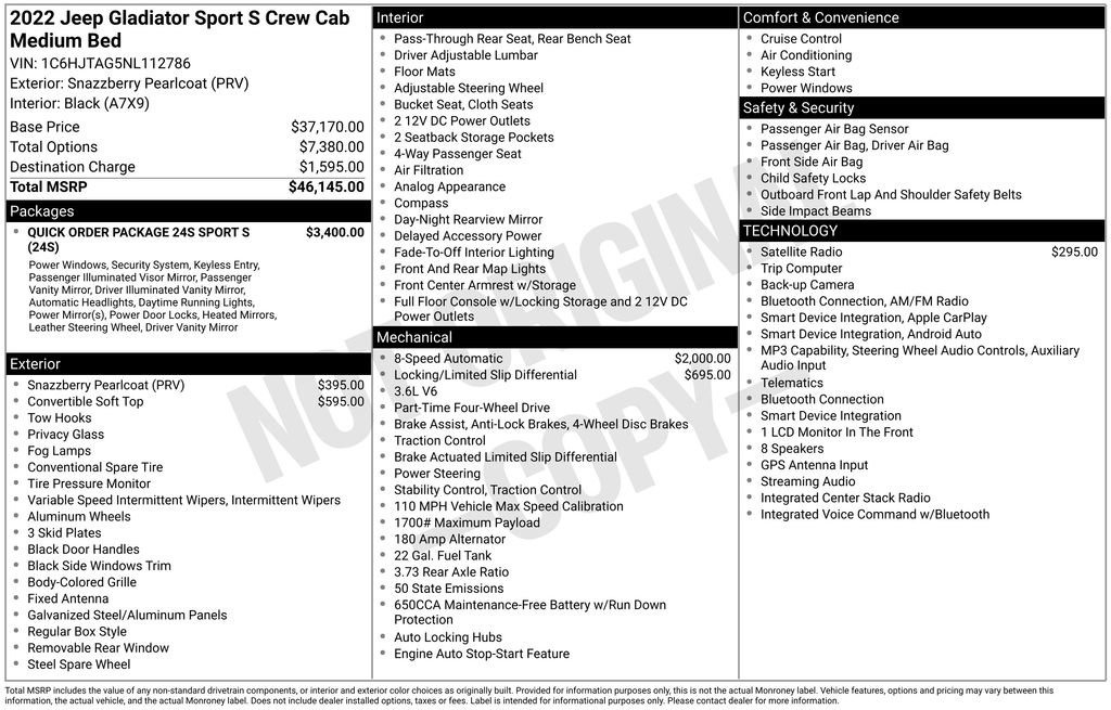 Used 2022 Jeep Gladiator Sport AWD/4WD image 25
