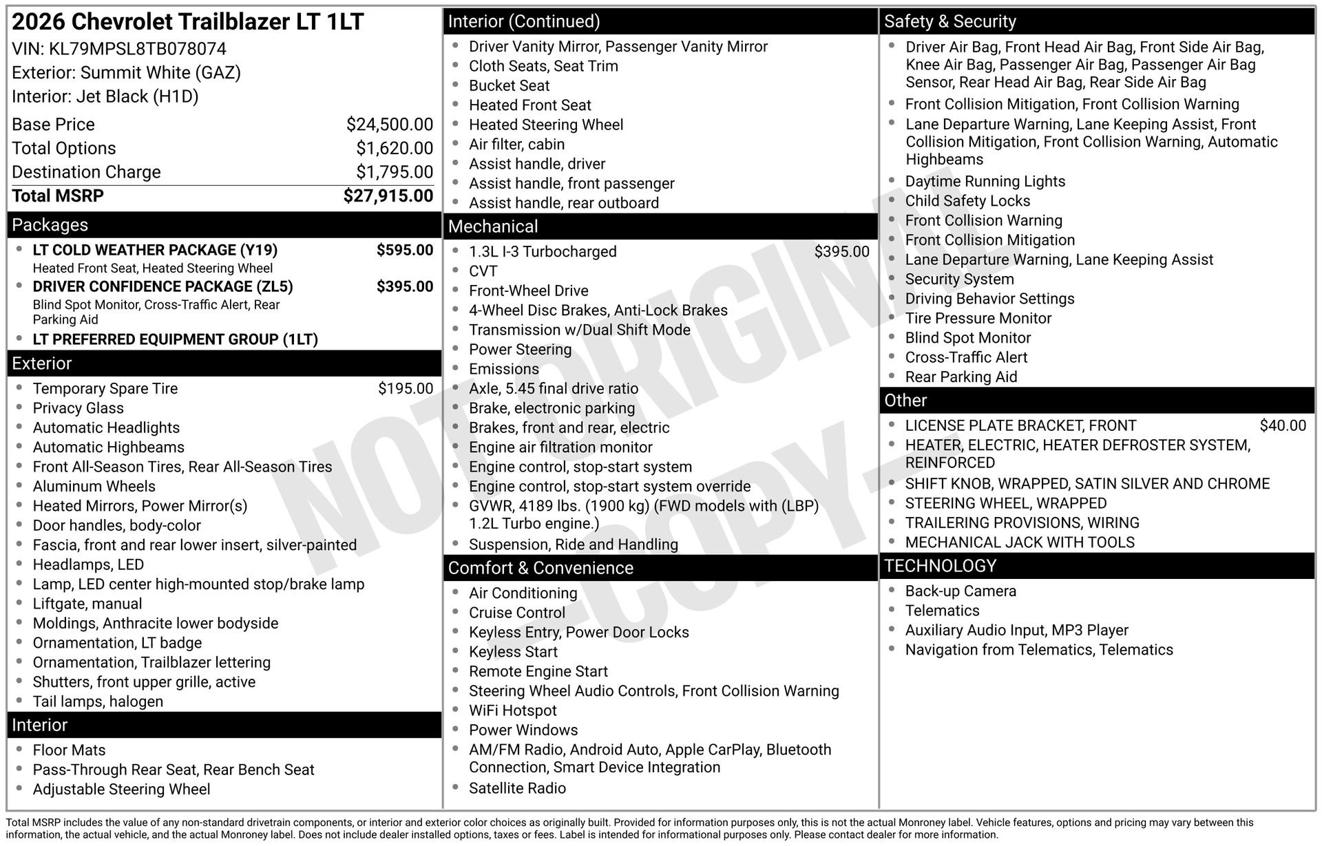 New 2026 Chevrolet TrailBlazer LT w/ LT Cold Weather Package image 3