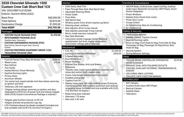 Used 2020 Chevrolet Silverado 1500 Custom w/ Custom Value Package image 34