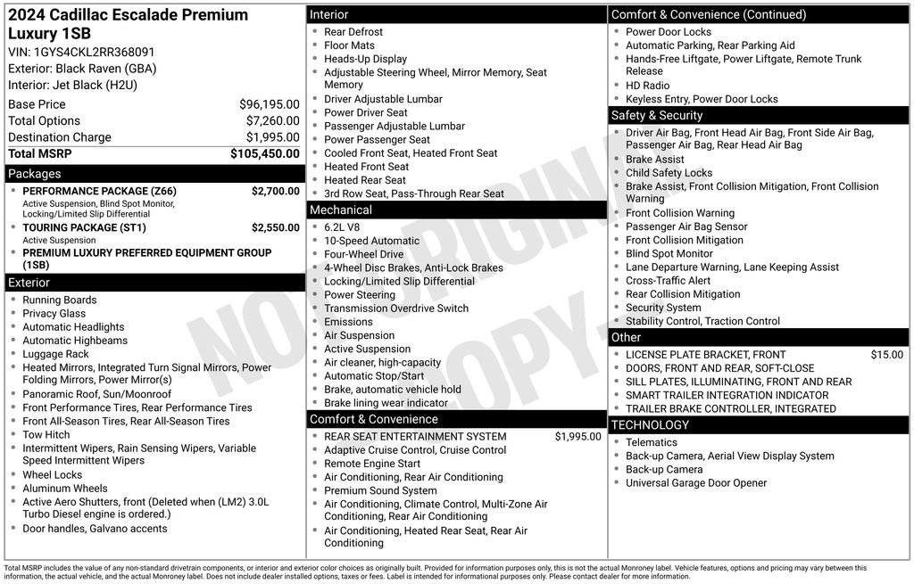 Used 2024 Cadillac Escalade Premium Luxury w/ Performance Package AWD/4WD image 40