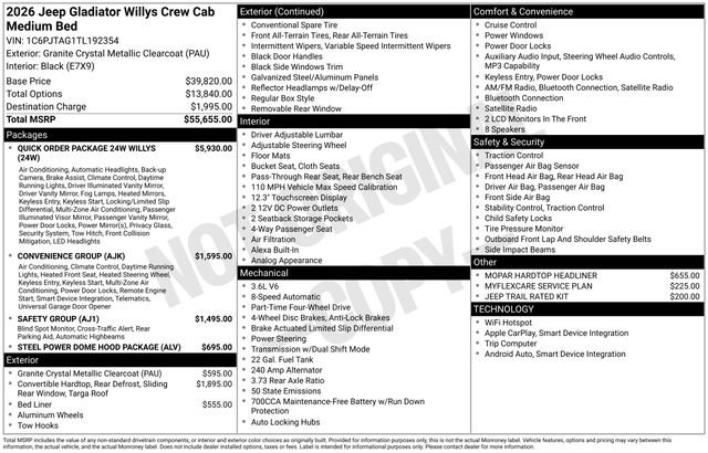 New 2026 Jeep Gladiator Sport AWD/4WD image 26