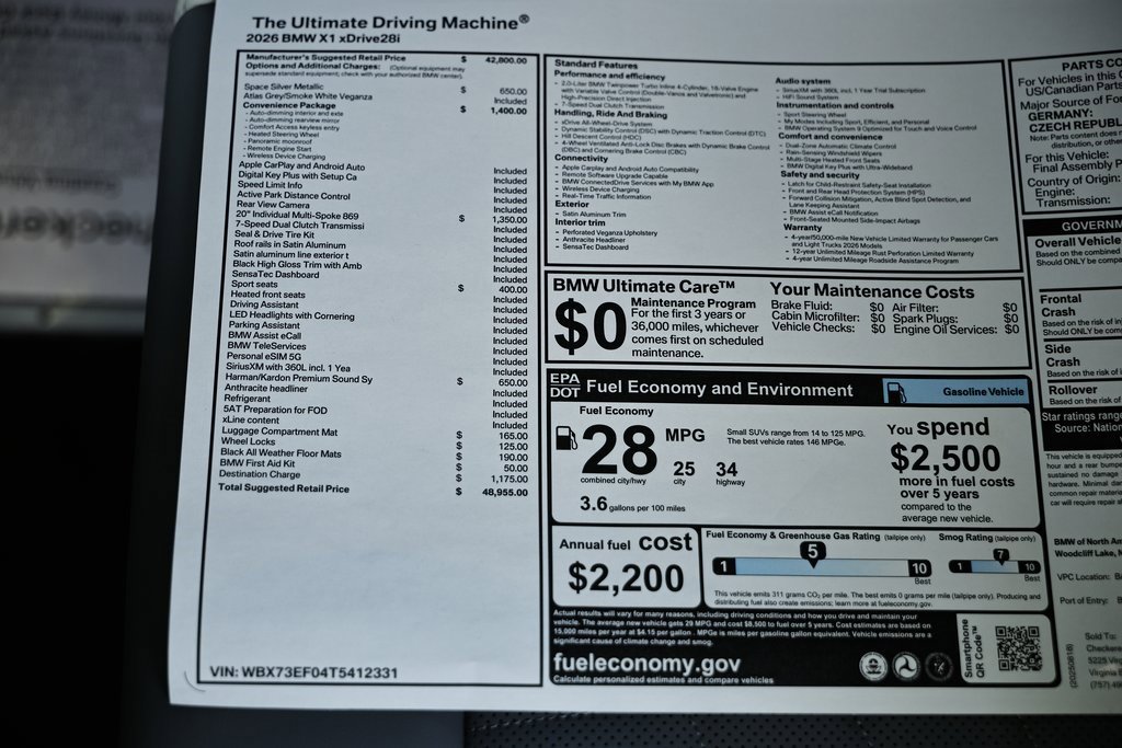 New 2026 BMW X1 xDrive28i w/ Convenience Package image 40