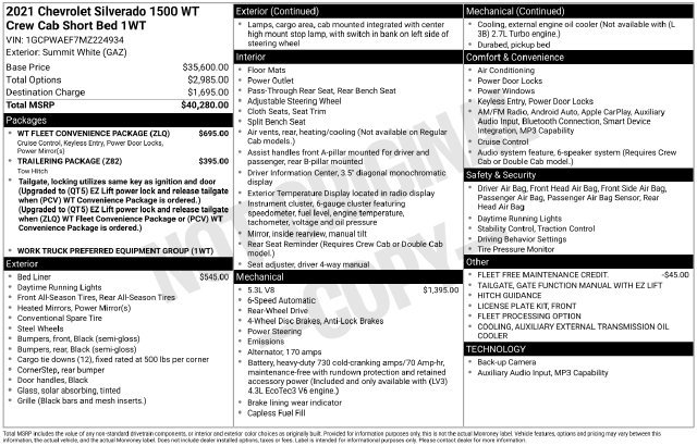 Used 2021 Chevrolet Silverado 1500 W/T w/ WT Fleet Convenience Package RWD image 33