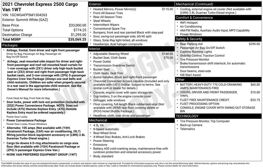 Used 2021 Chevrolet Express 2500 RWD image 16