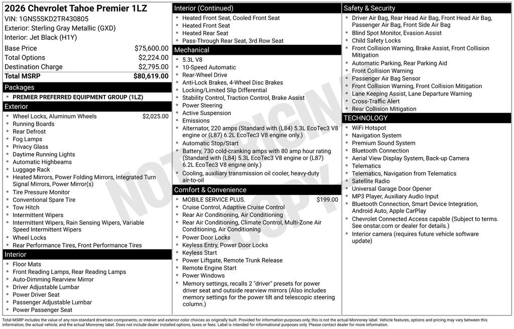 New 2026 Chevrolet Tahoe Premier RWD image 21