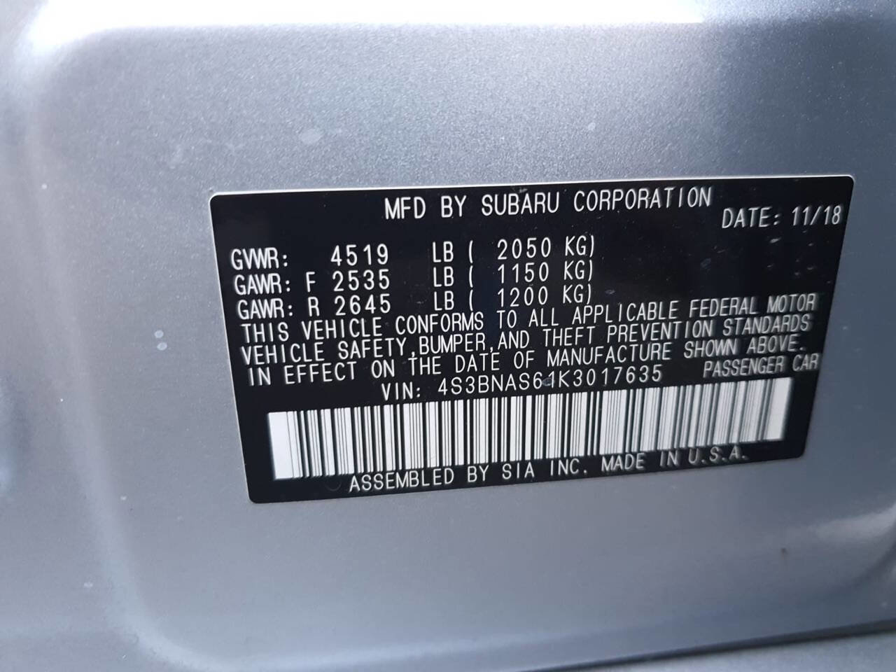 Used 2019 Subaru Legacy 2.5i Sport w/ Popular Package #2B image 48