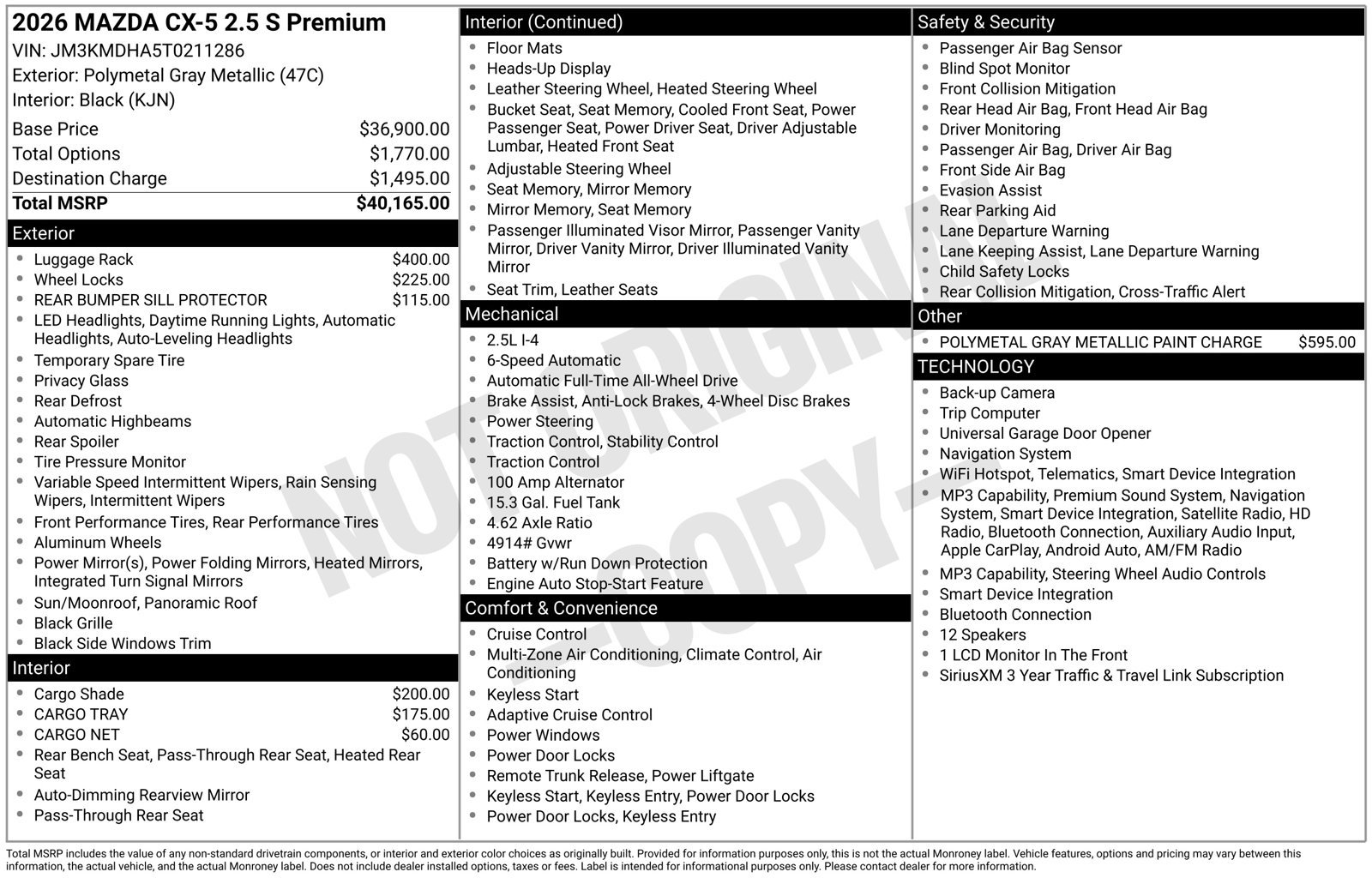 New 2026 MAZDA CX-5 2.5 S w/ Premium Package AWD/4WD image 22