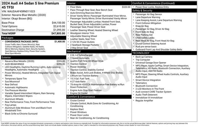 Used 2024 Audi A4 2.0T Premium w/ Convenience Package AWD/4WD image 34
