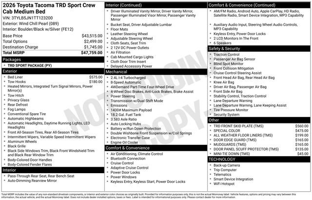Used 2026 Toyota Tacoma TRD Sport AWD/4WD image 36