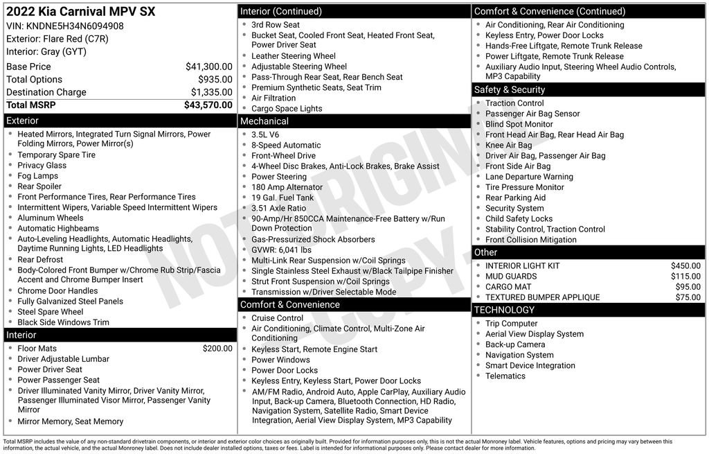Certified 2022 Kia Carnival SX image 14