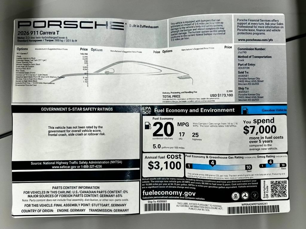 Used 2026 Porsche 911 Carrera T RWD image 72