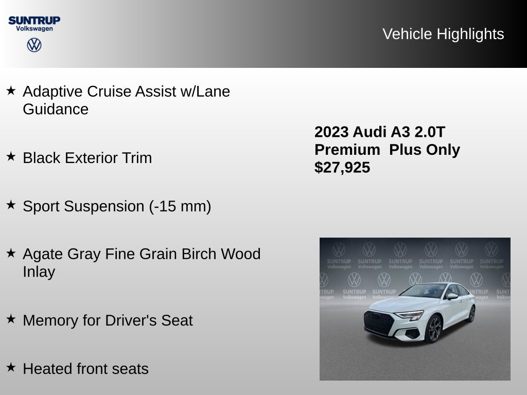 Used 2023 Audi A3 2.0T Premium Plus w/ Premium Plus Package AWD/4WD image 22