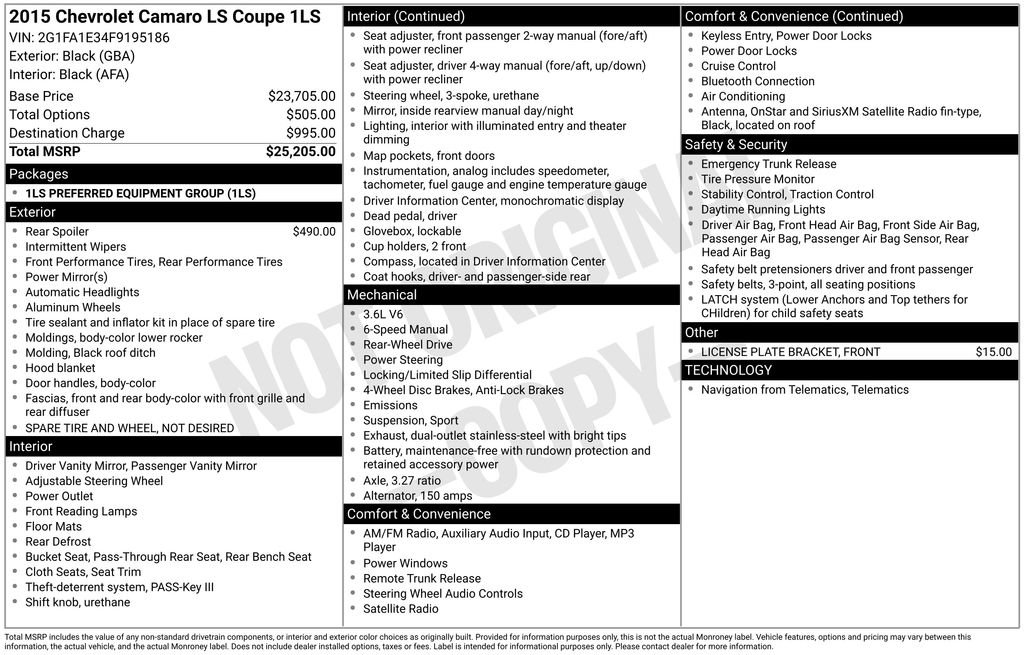 Used 2015 Chevrolet Camaro LS image 13