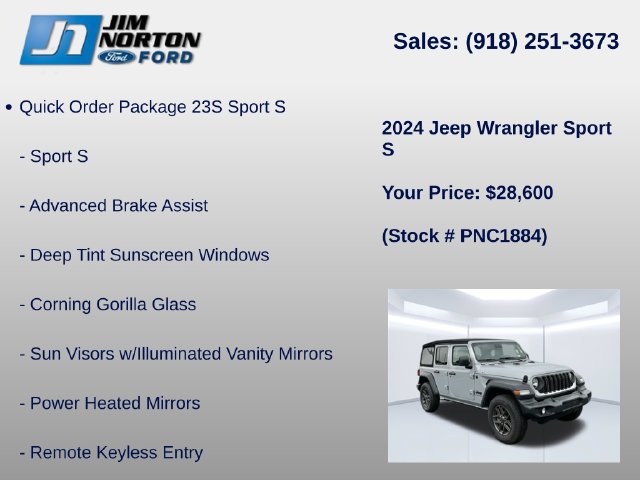 Used 2024 Jeep Wrangler Unlimited Sport AWD/4WD image 8