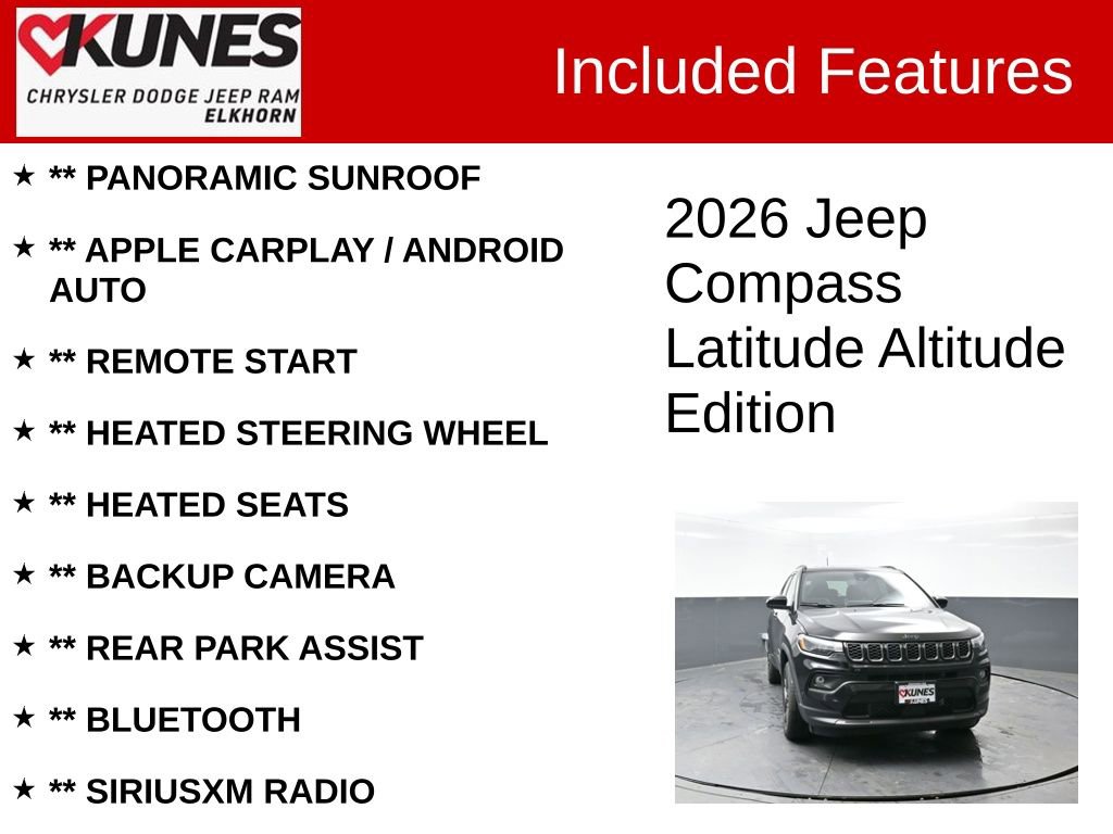 New 2026 Jeep Compass Latitude w/ Sun and Sound Group image 2