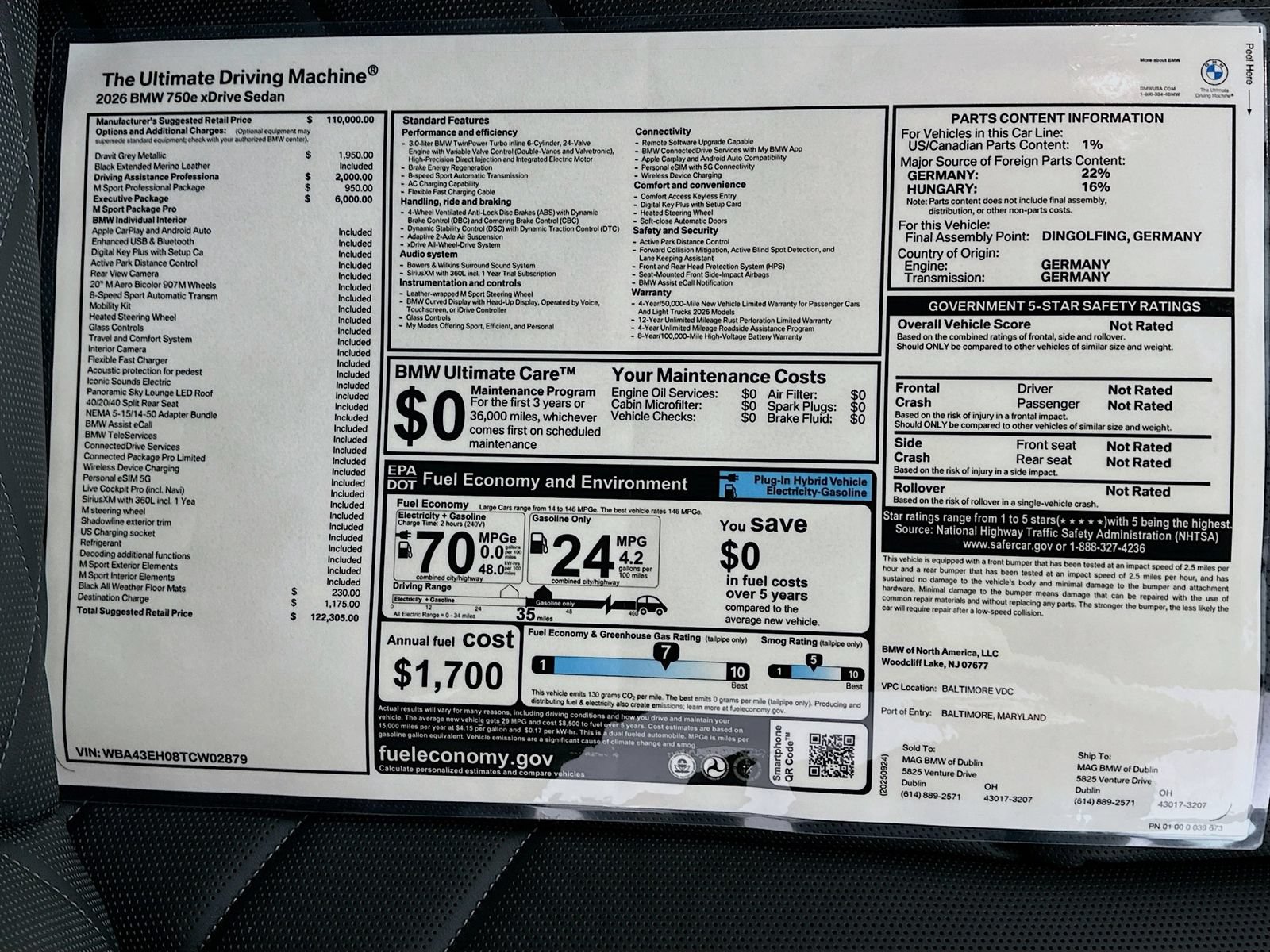 New 2026 BMW 750e xDrive w/ Executive Package AWD/4WD image 46