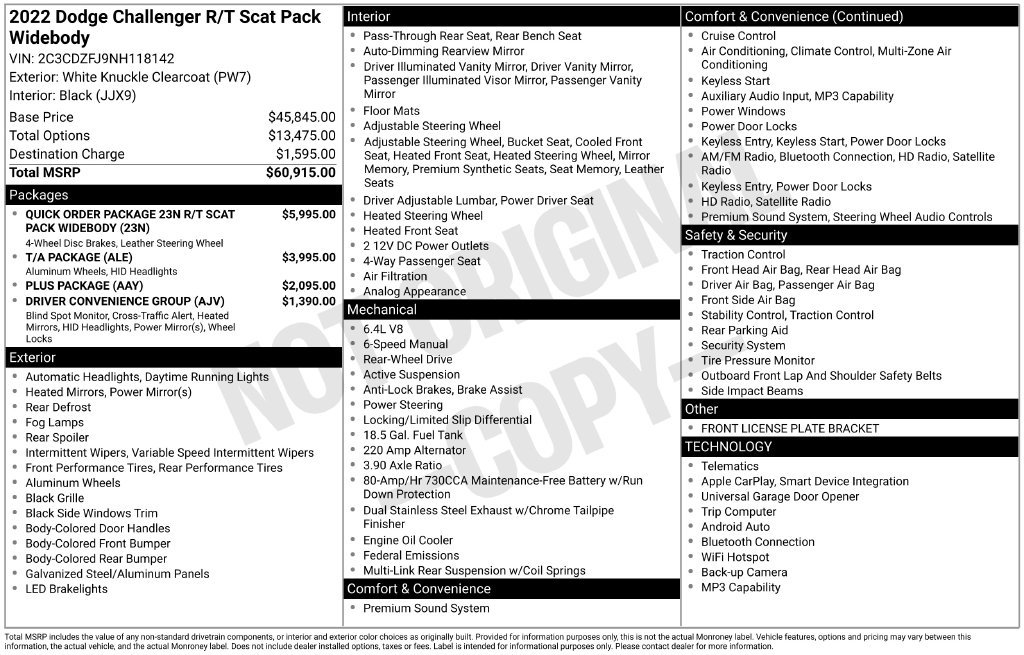 Used 2022 Dodge Challenger R/T Scat Pack RWD image 13