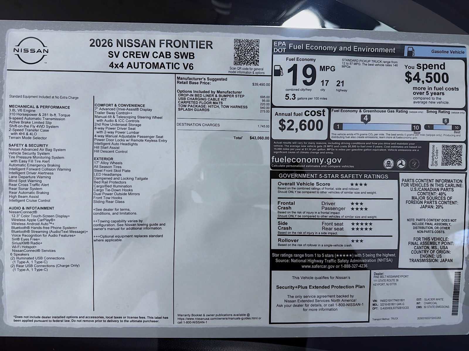 New 2026 Nissan Frontier SV AWD/4WD image 6