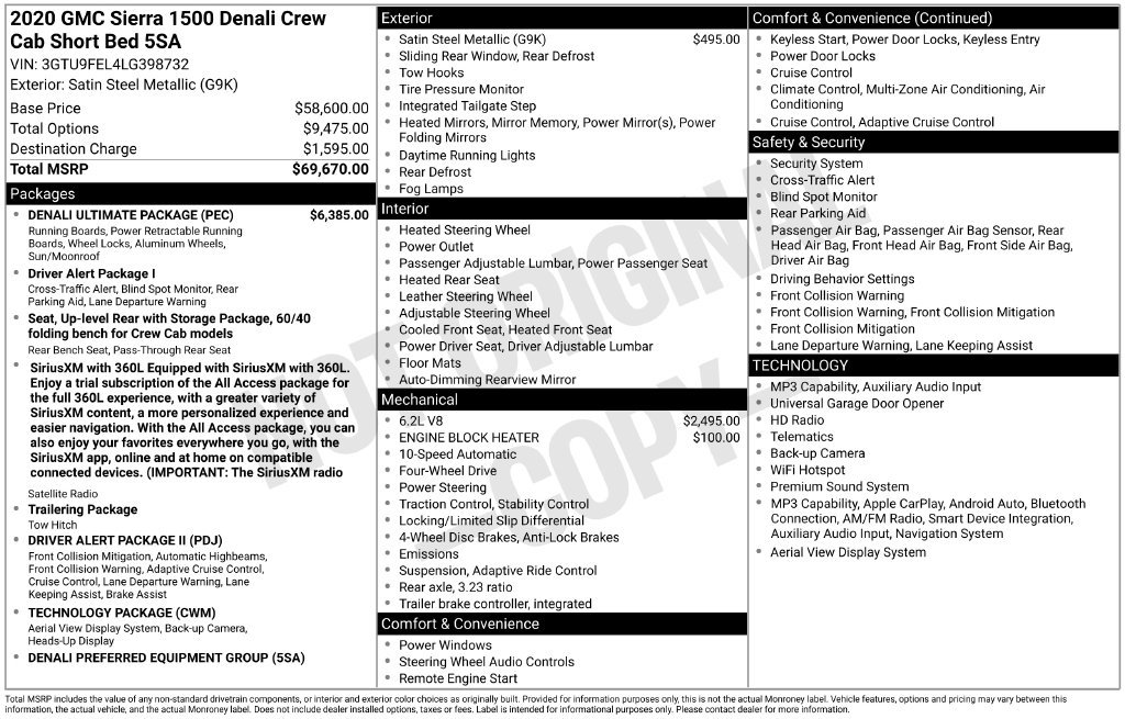 Used 2020 GMC Sierra 1500 Denali w/ Denali Ultimate Package AWD/4WD image 2