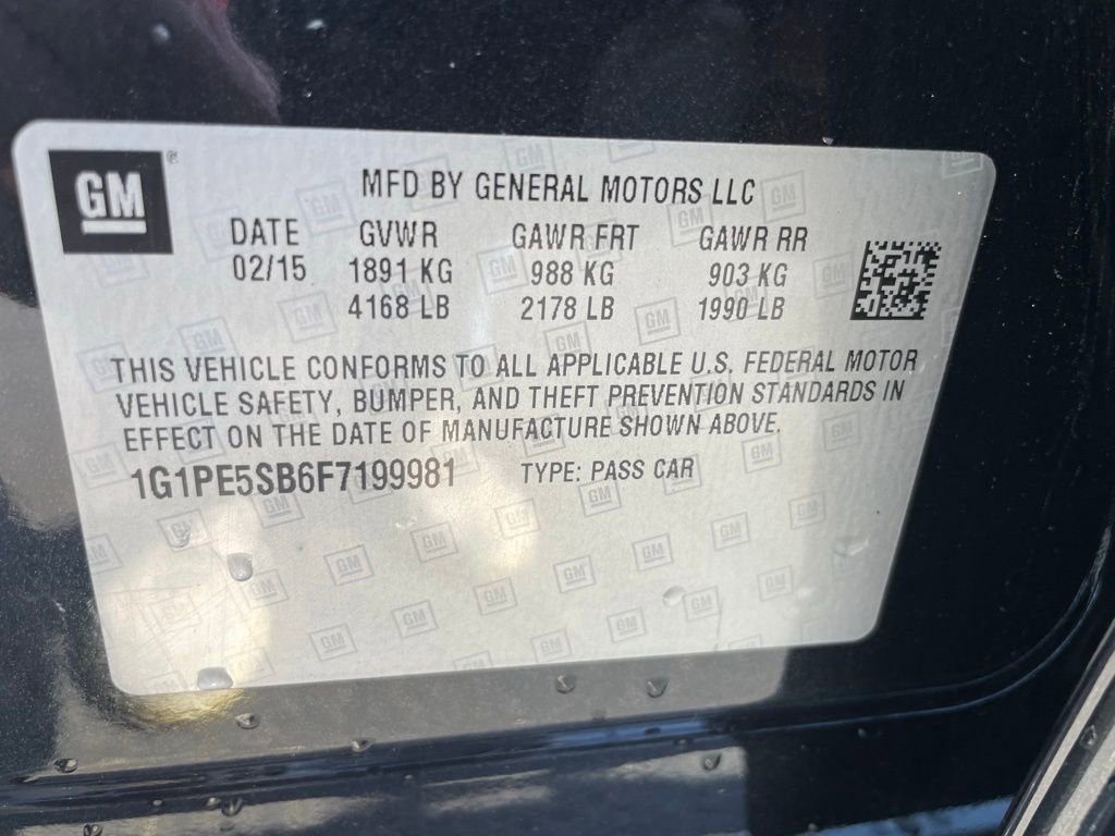 Used 2015 Chevrolet Cruze LT w/ Sun, Sound and Sport Package image 40