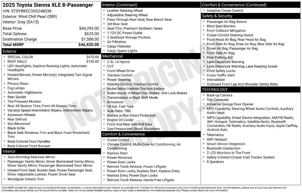 Used 2025 Toyota Sienna XLE FWD image 22
