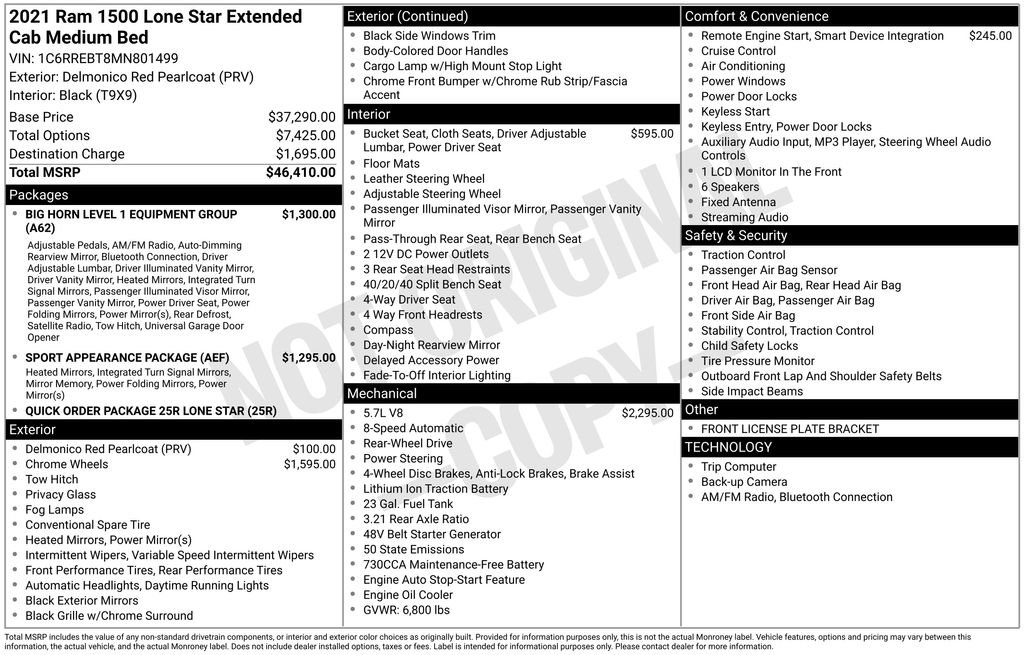 Used 2021 RAM 1500 Lone Star image 27