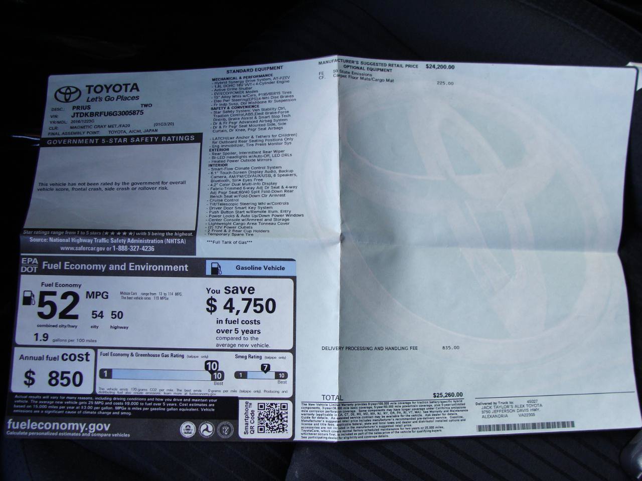 Used 2016 Toyota Prius Two FWD image 34