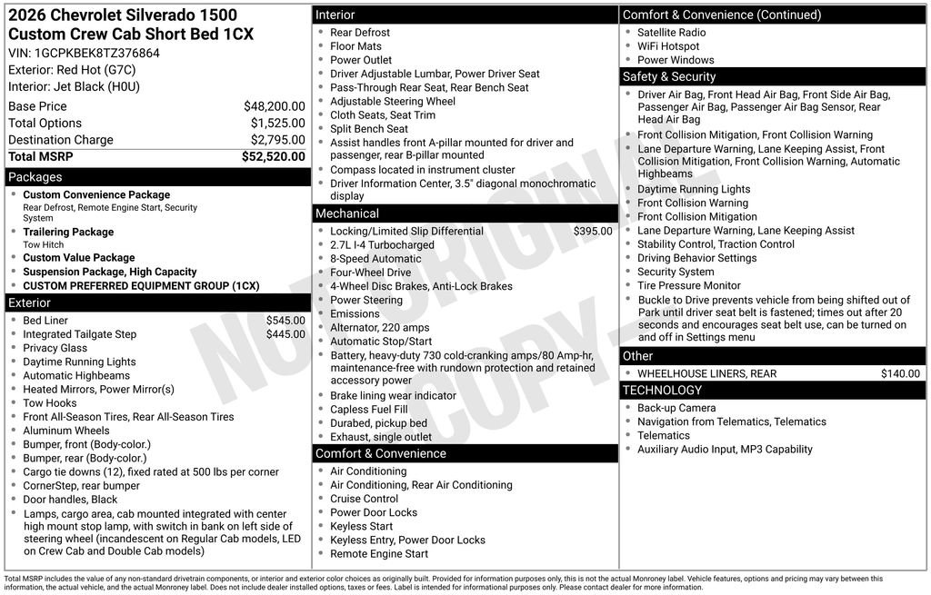 New 2026 Chevrolet Silverado 1500 Custom AWD/4WD image 26