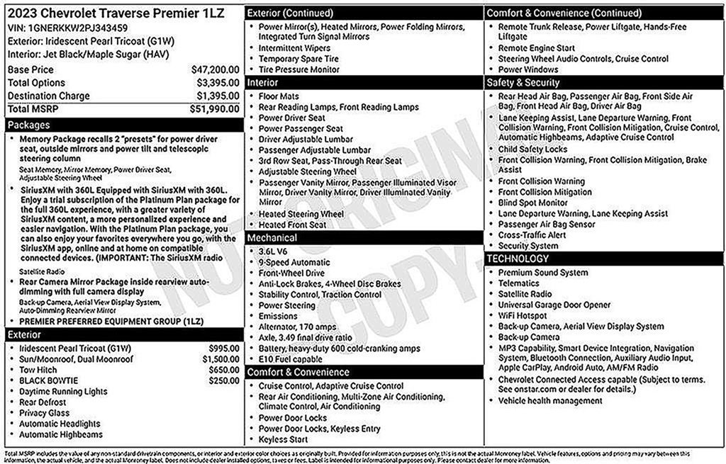 Used 2023 Chevrolet Traverse Premier FWD image 35