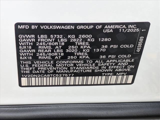 New 2026 Volkswagen Atlas SE image 20