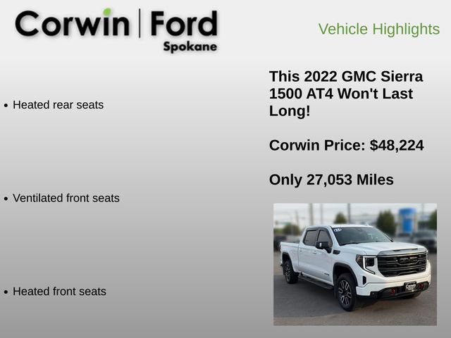 Used 2022 GMC Sierra 1500 AT4 w/ Technology Package AWD/4WD image 12