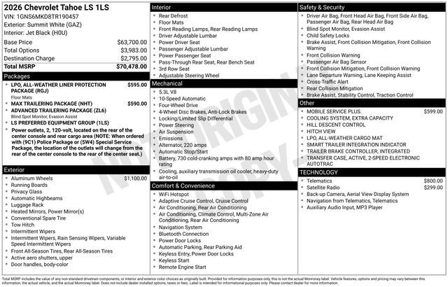 New 2026 Chevrolet Tahoe LS image 4