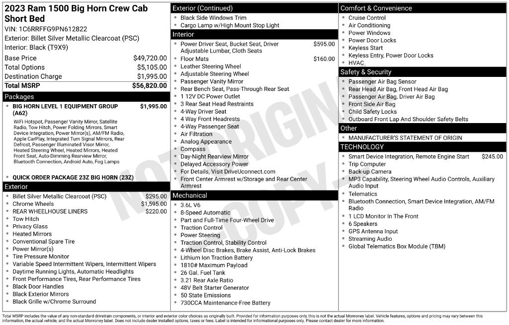 Used 2023 RAM 1500 Big Horn AWD/4WD image 48