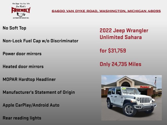 Used 2022 Jeep Wrangler Unlimited Sahara AWD/4WD image 30