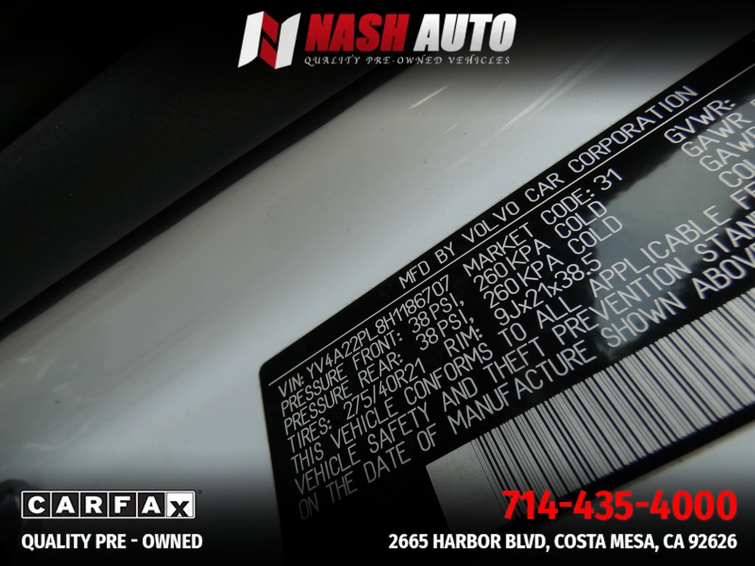 Used 2017 Volvo XC90 T6 Inscription w/ Vision Package image 95