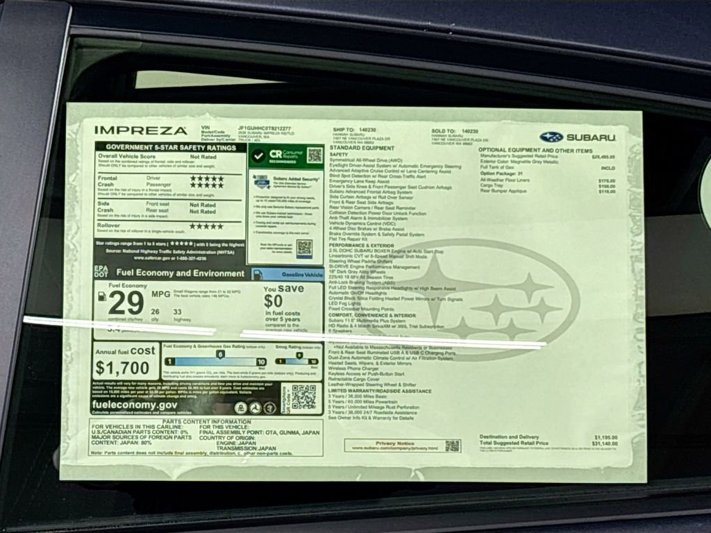 New 2026 Subaru Impreza RS image 23