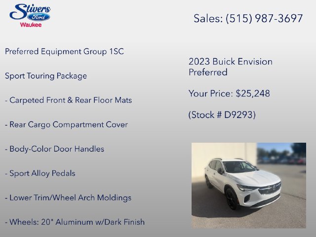 Used 2023 Buick Envision Preferred w/ Sport Touring Package AWD/4WD image 8