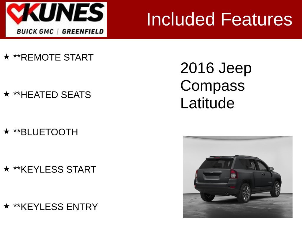 Used 2016 Jeep Compass Latitude FWD image 2