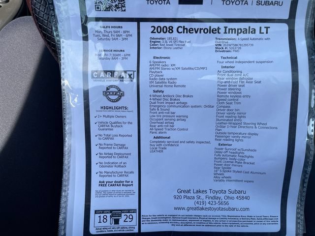 Used 2008 Chevrolet Impala LT w/ Luxury Edition Package FWD image 27