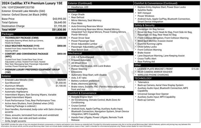 Used 2024 Cadillac XT4 Premium Luxury w/ Technology Package image 36