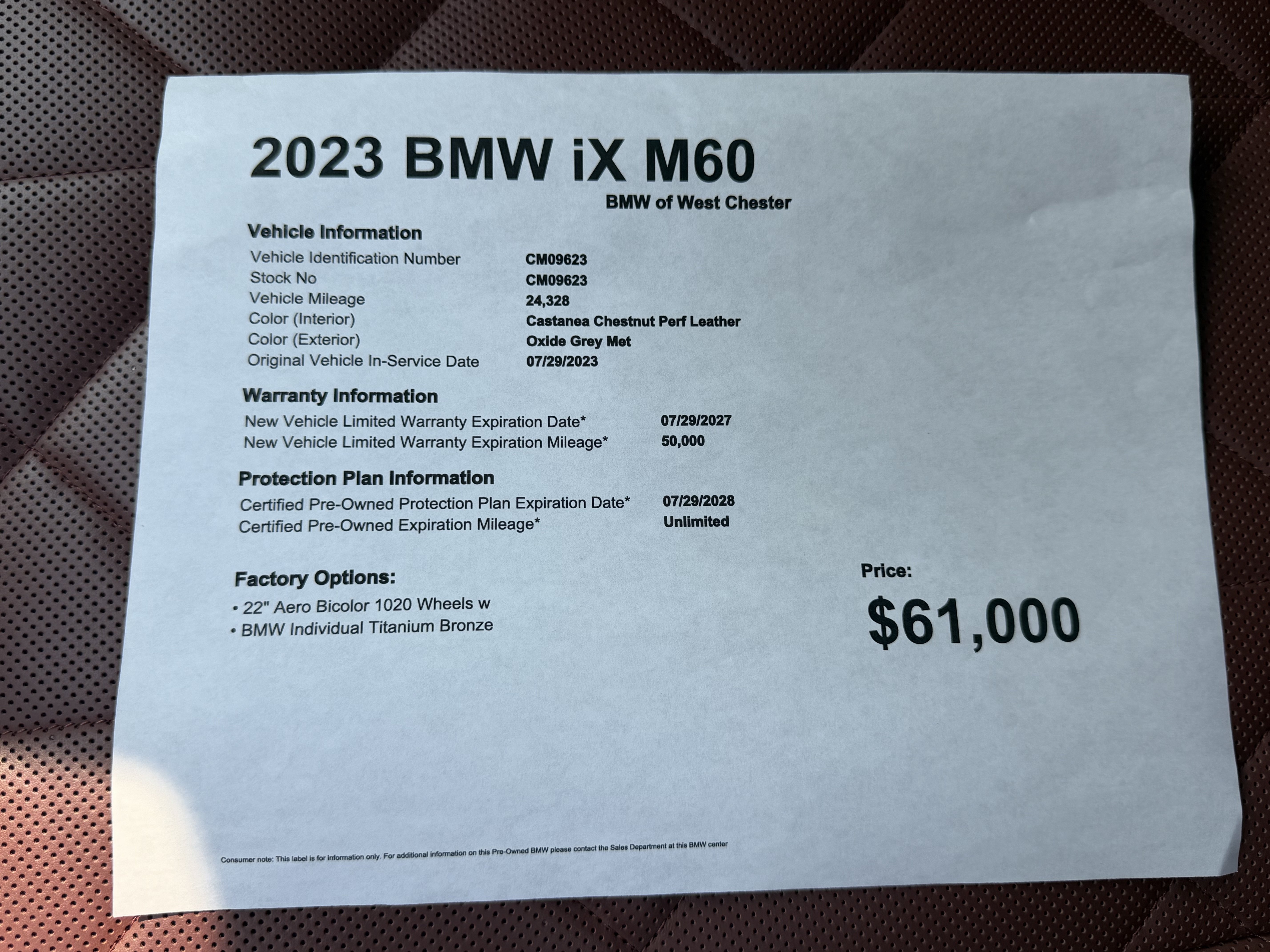 Certified 2023 BMW iX M60 w/ Executive Package AWD/4WD image 20
