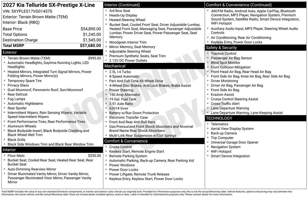 New 2027 Kia Telluride SX Prestige X-Line image 6