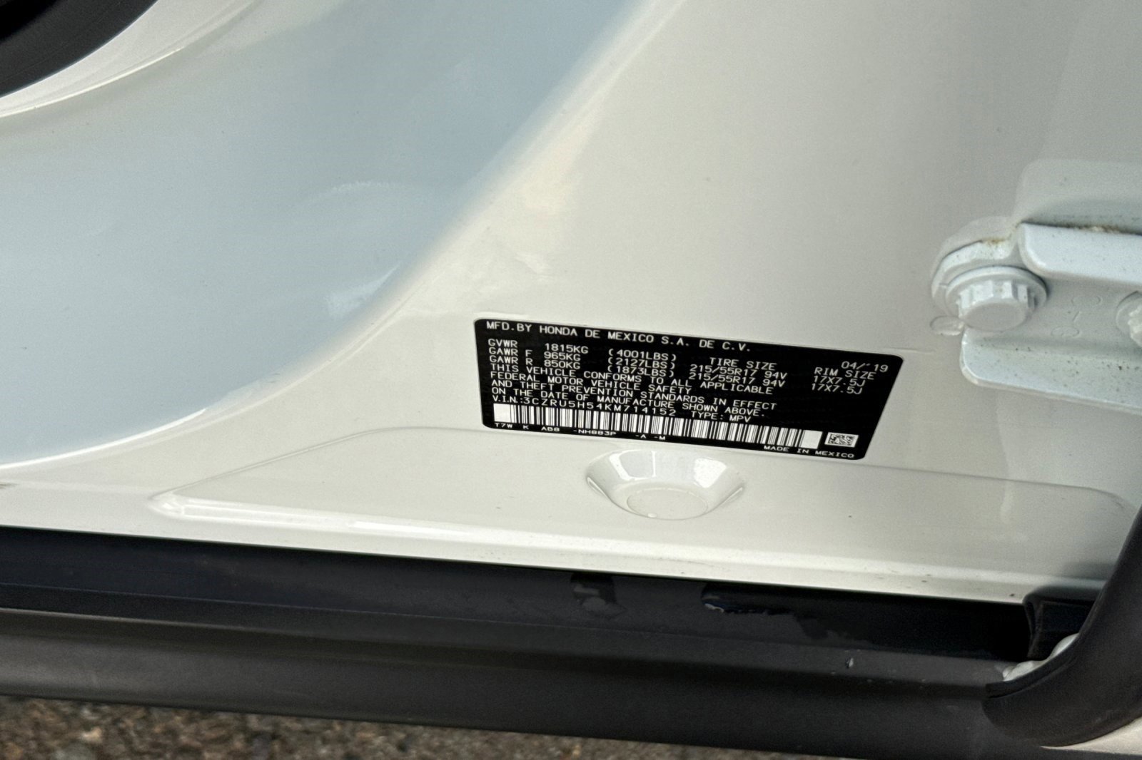 Certified 2019 Honda HR-V EX image 19