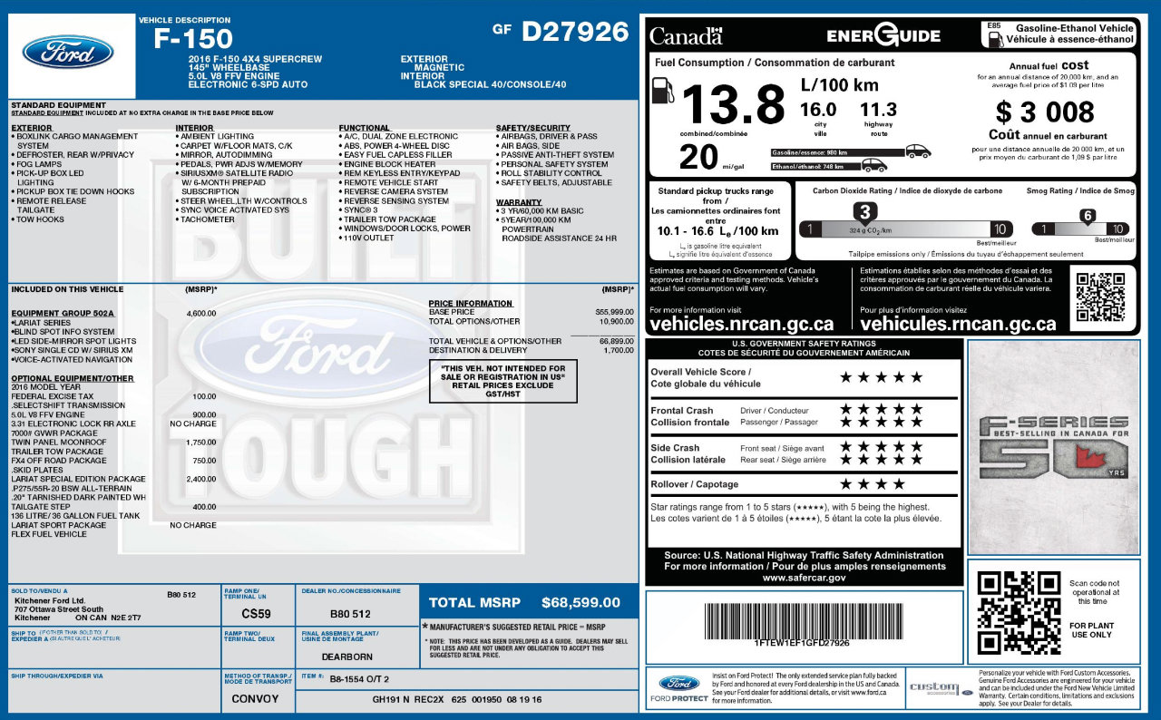 Used 2016 Ford F150 Lariat w/ Equipment Group 502A Luxury image 9