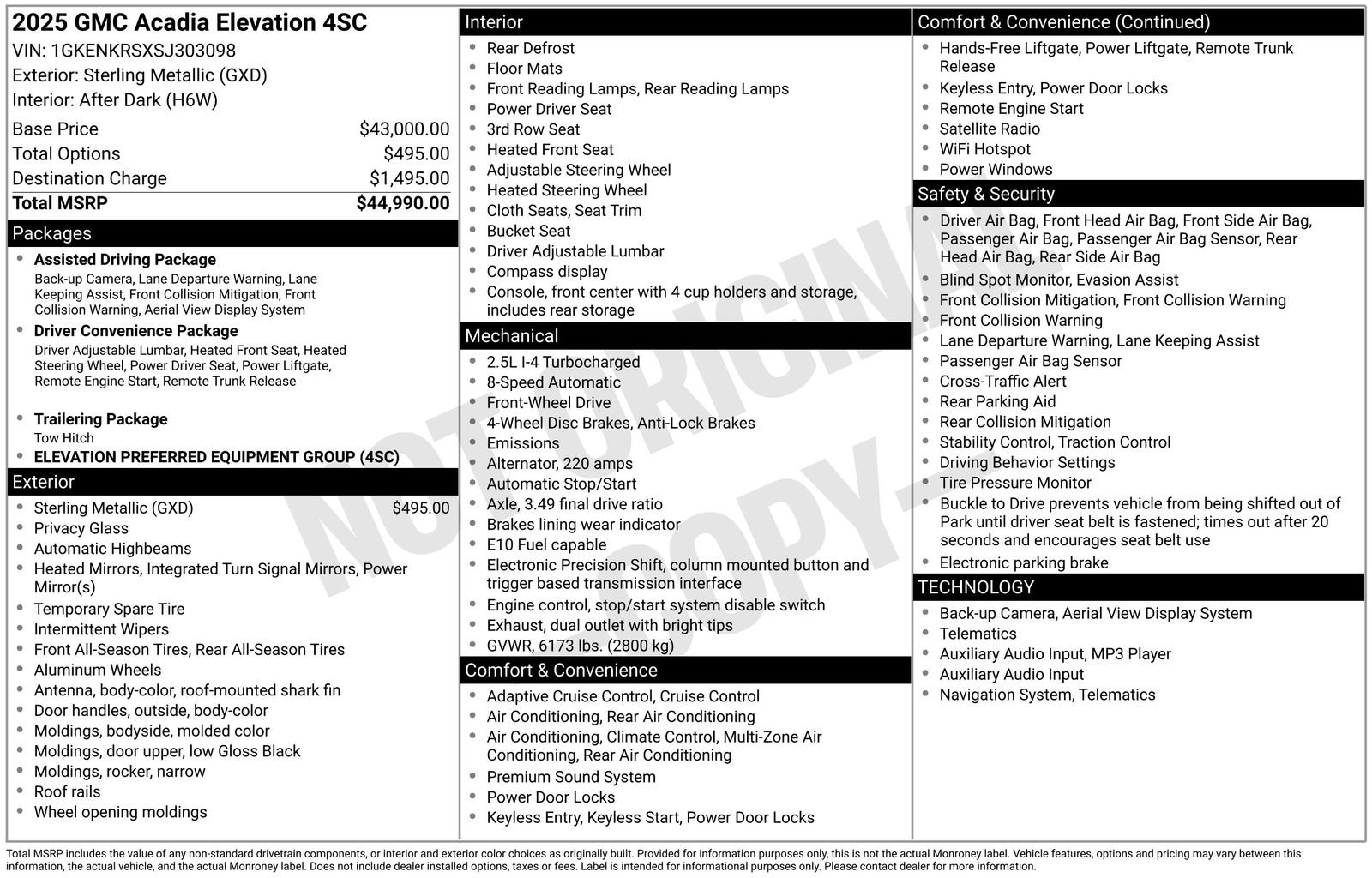 Certified 2025 GMC Acadia Elevation image 37