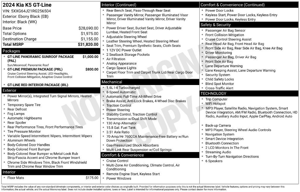 Certified 2024 Kia K5 GT-Line AWD/4WD image 10